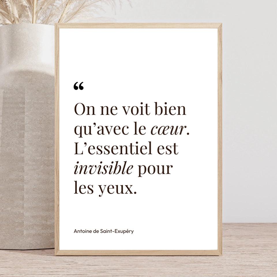 Affiche citation "On ne voit bien qu&