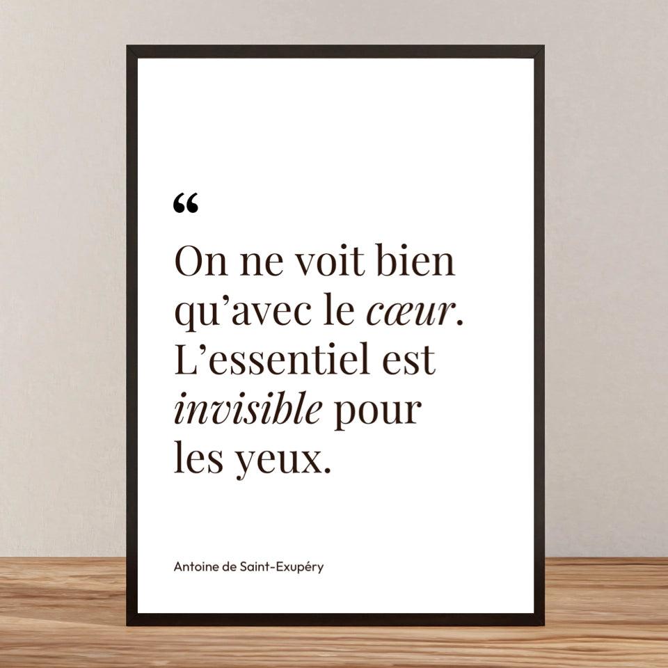 Affiche citation "On ne voit bien qu&