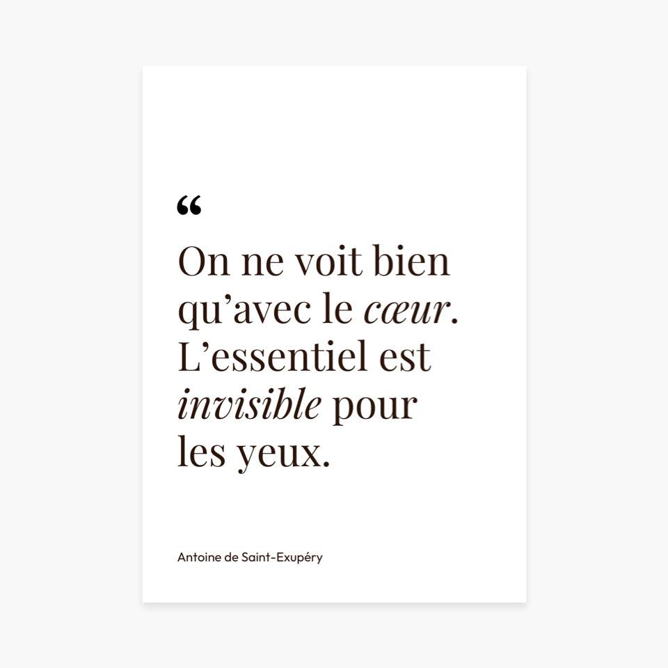 Affiche citation "On ne voit bien qu&