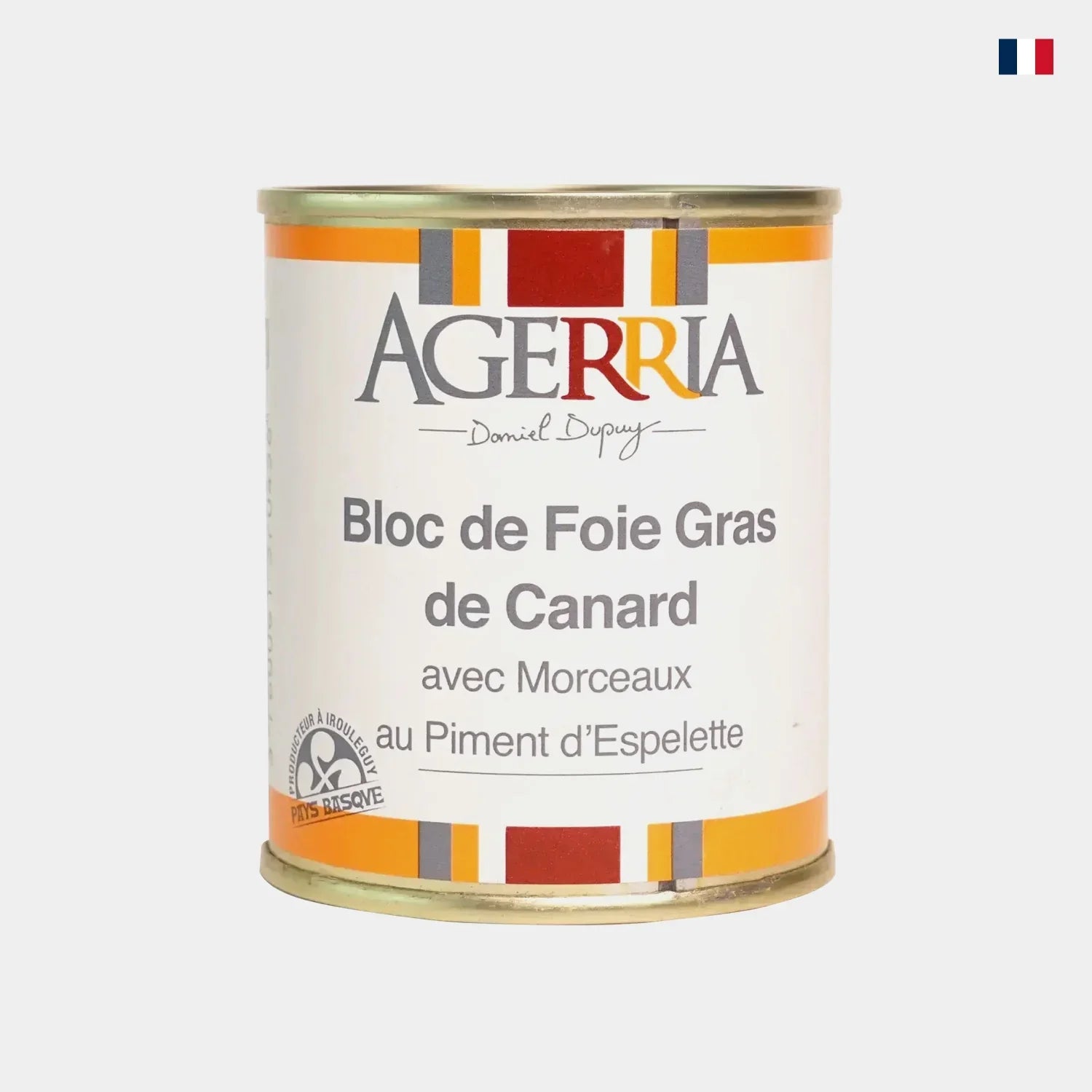 Bloc de foie gras de canard avec morceaux, piment d&