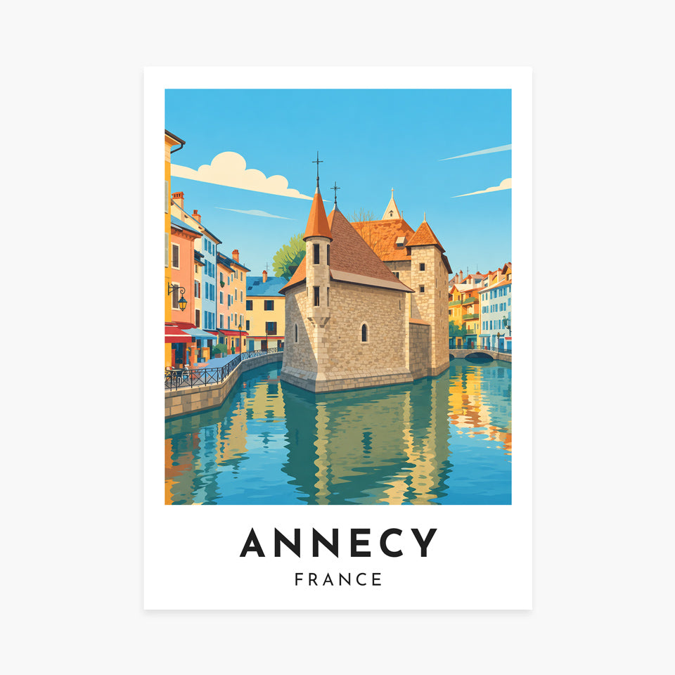 Affiche Annecy – Le Palais de l’Île et le Thiou – sans cadre