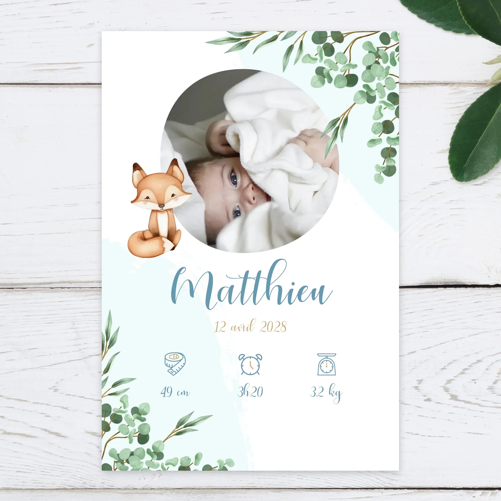 Faire-part naissance personnalisé - Animaux du Zoo