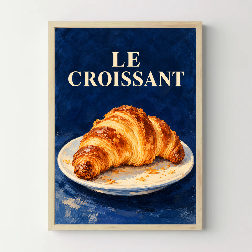 Affiche Le Croissant — cadre bois