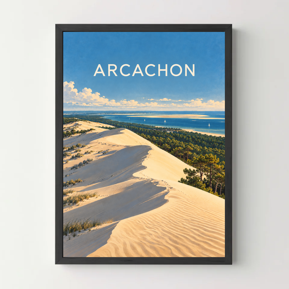 Affiche Arcachon – Le bassin — cadre noir
