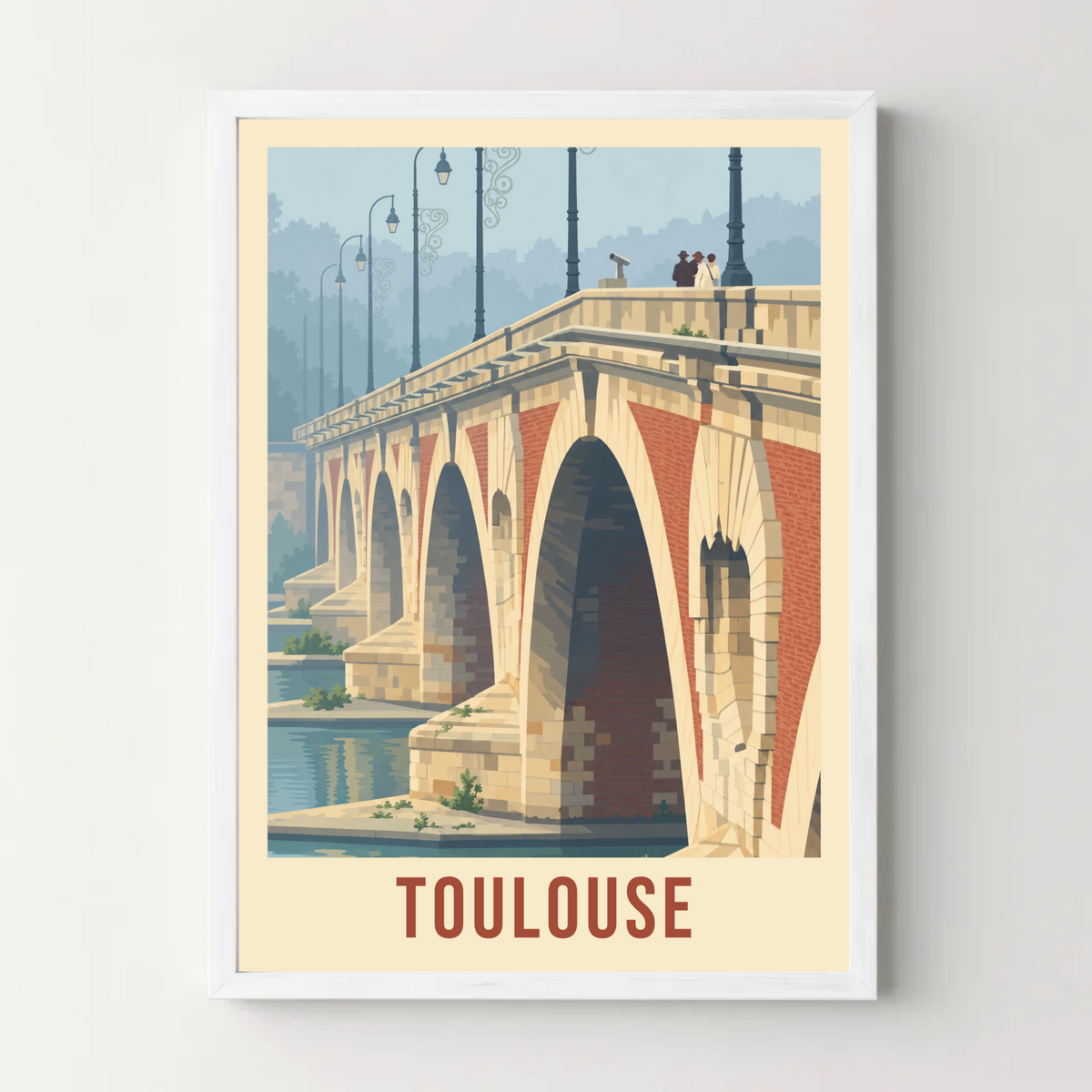 Affiche toulouse – cadre blanc