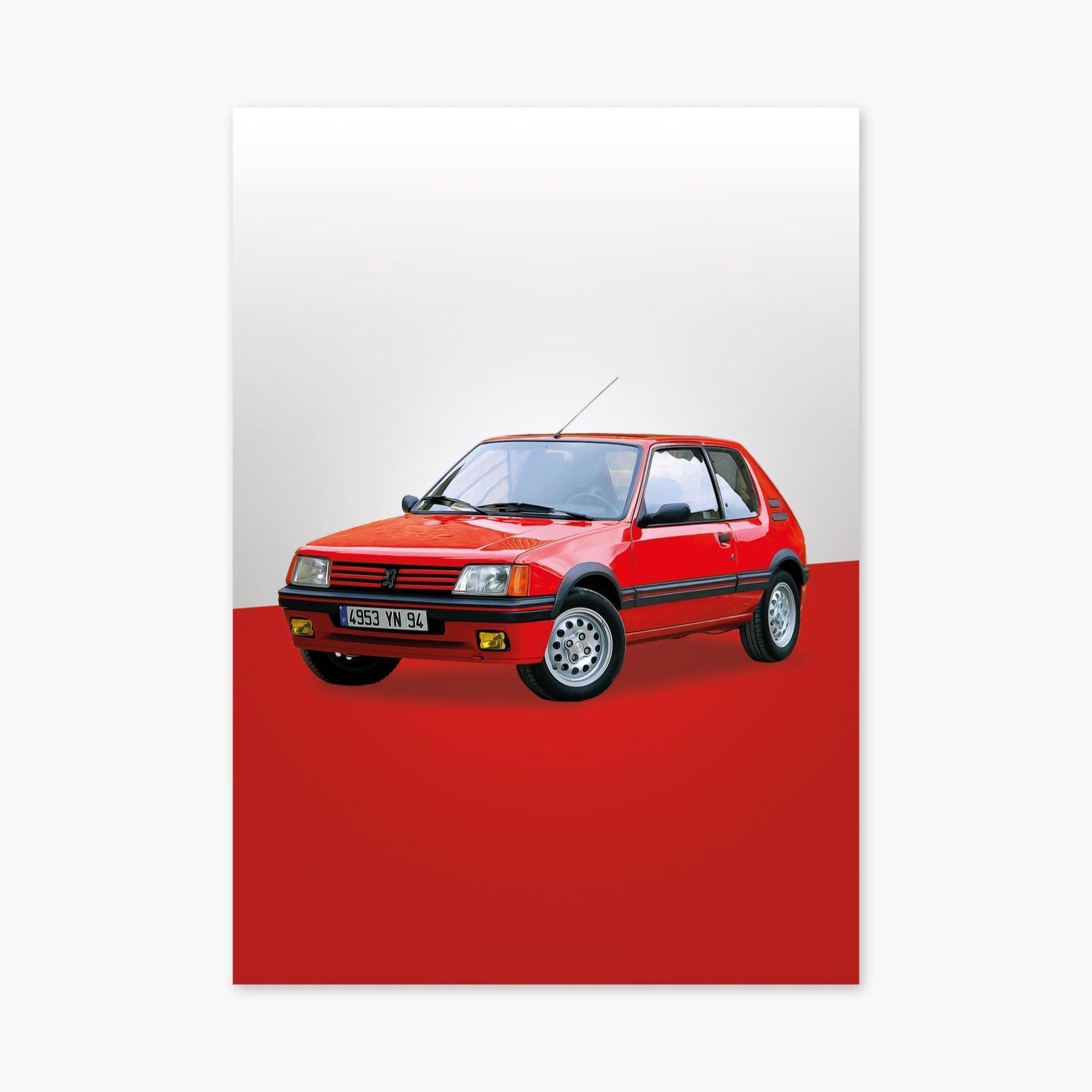 Affiche Peugeot "205 GTI" - Poster automobile - cestfrancais.fr