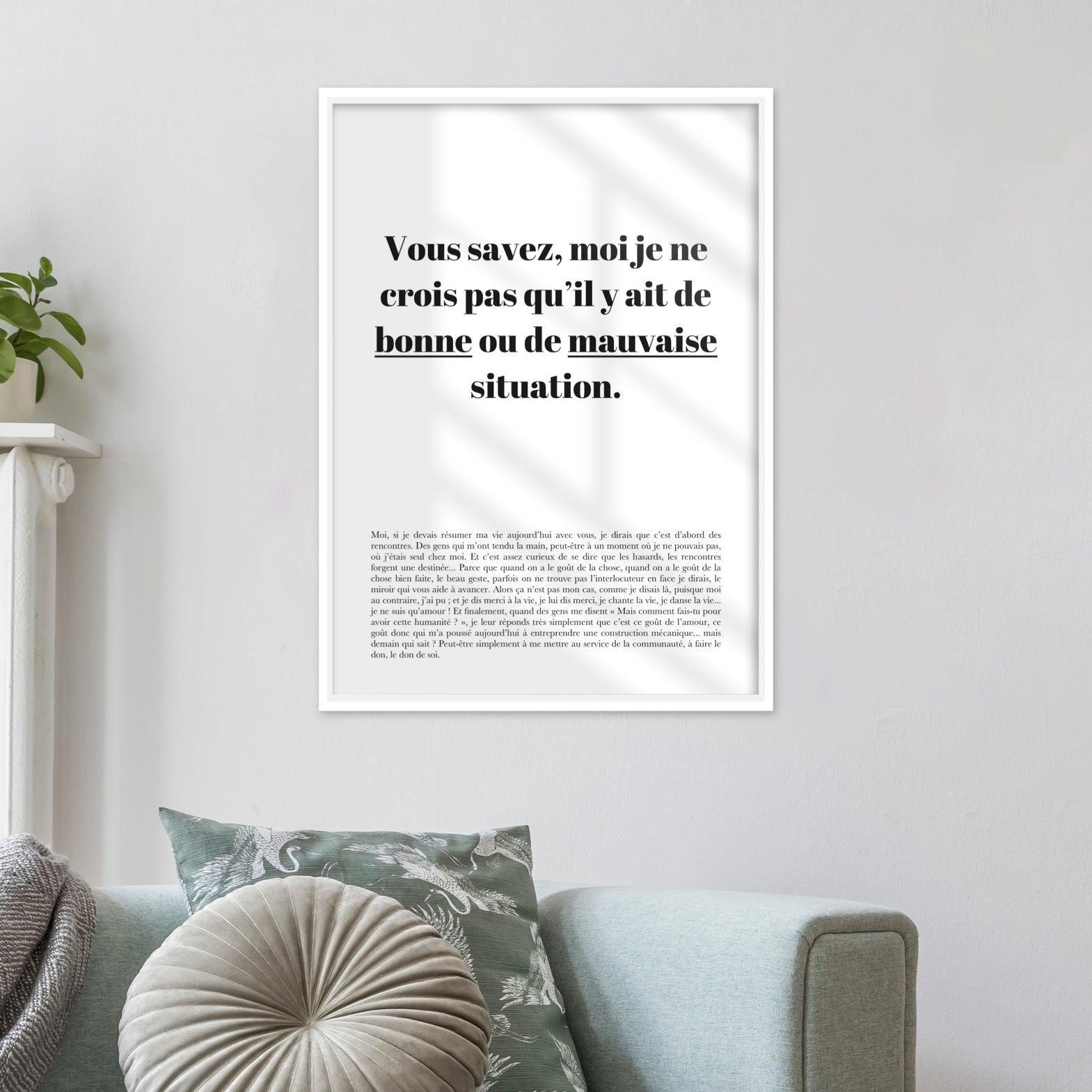 Affiche citation "Bonne ou mauvaise situation" - Astérix Mission Cléopâtre - cestfrancais.fr