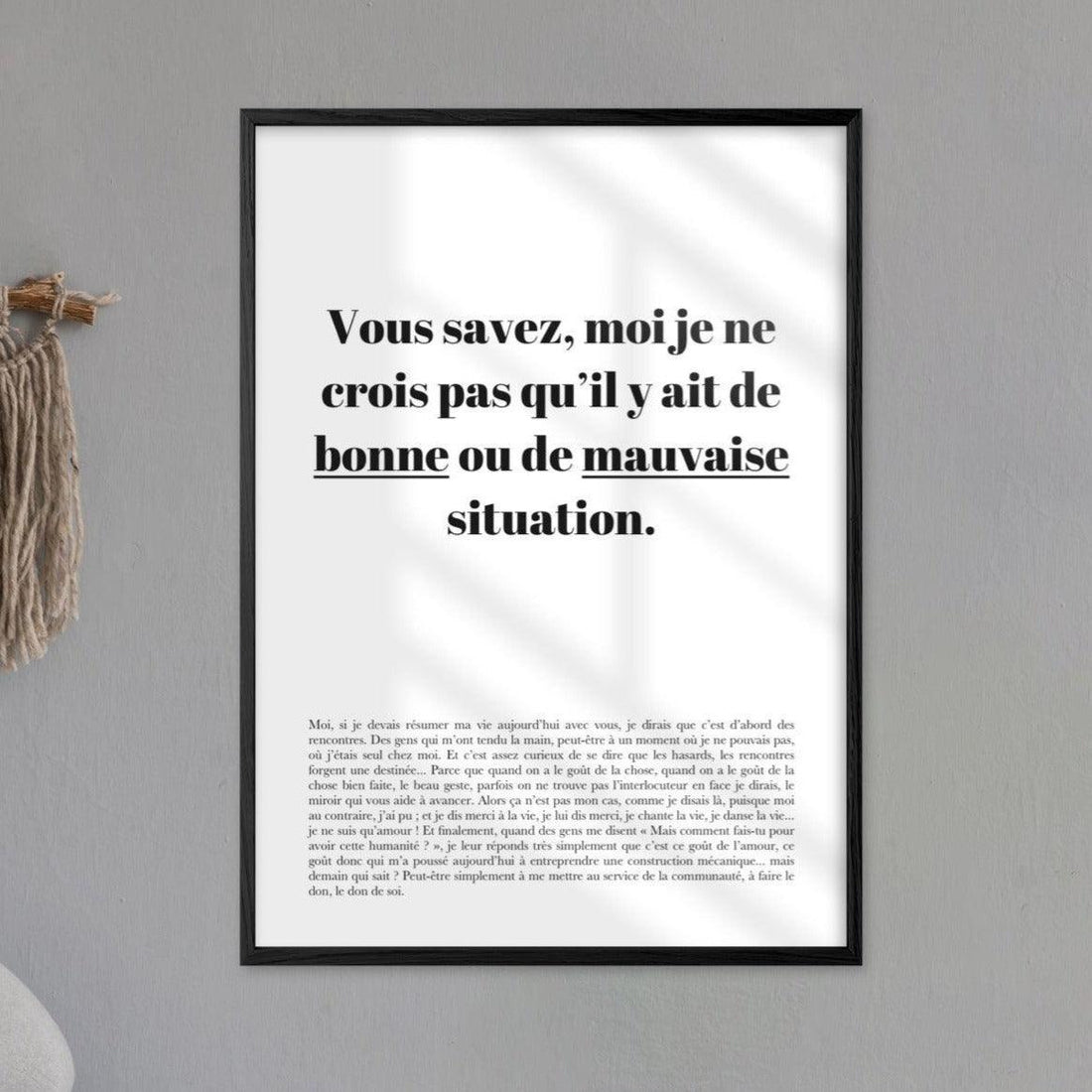 Affiche citation "Bonne ou mauvaise situation" - Astérix Mission Cléopâtre - cestfrancais.fr