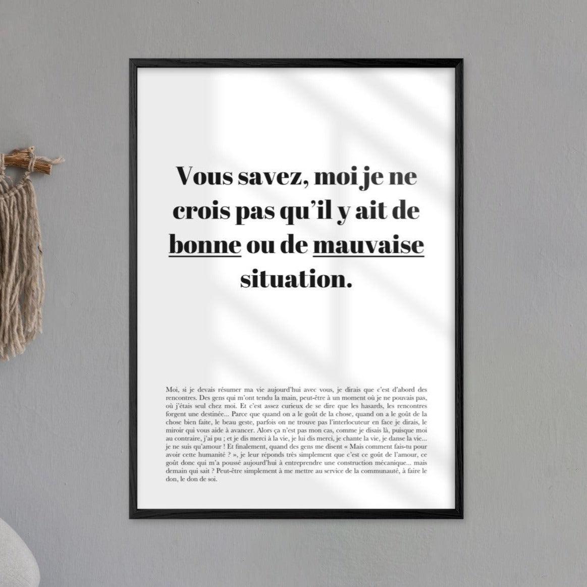 Affiche citation "Bonne ou mauvaise situation" - Astérix Mission Cléopâtre - cestfrancais.fr