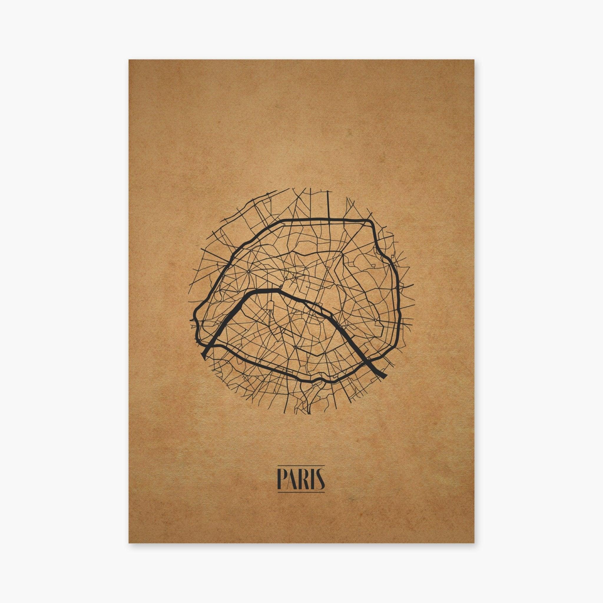 Affiche "Carte Paris Vintage" - cestfrancais.fr