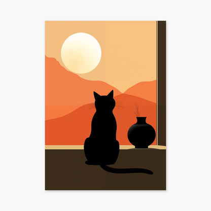 Affiche Cat Sunset - Ponkink