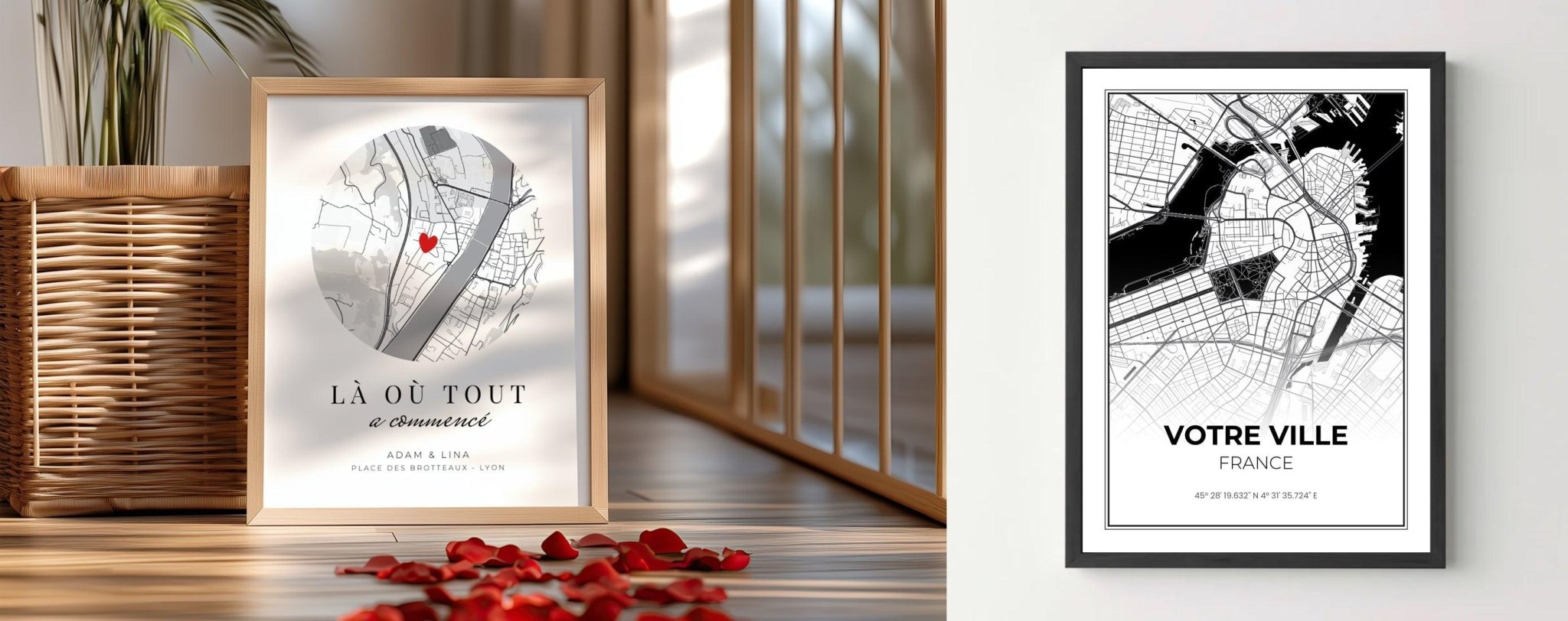 Affiche carte de ville : créez un souvenir unique de vos lieux de cœur - cestfrancais.fr