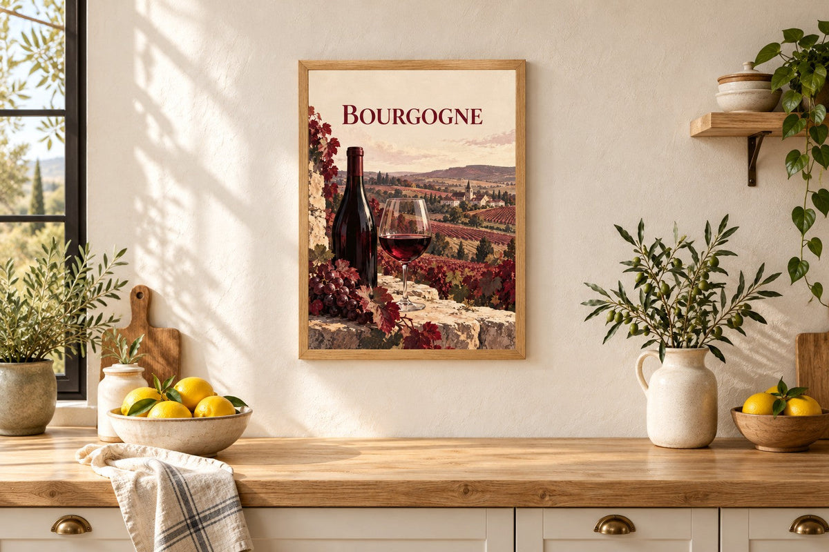 Affiches cuisine et posters gourmands — affiche encadrée en situation dans un intérieur