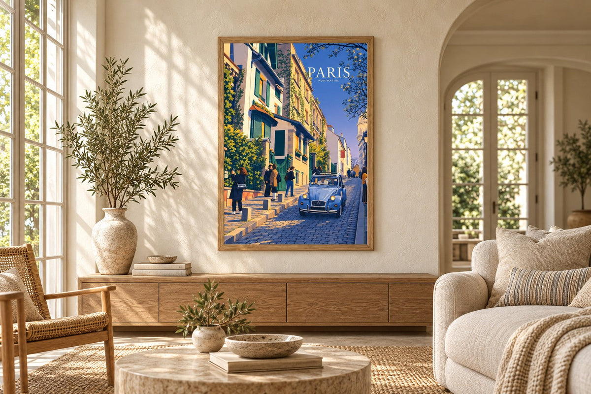 Affiches Paris et posters de la capitale — affiche encadrée en situation dans un intérieur
