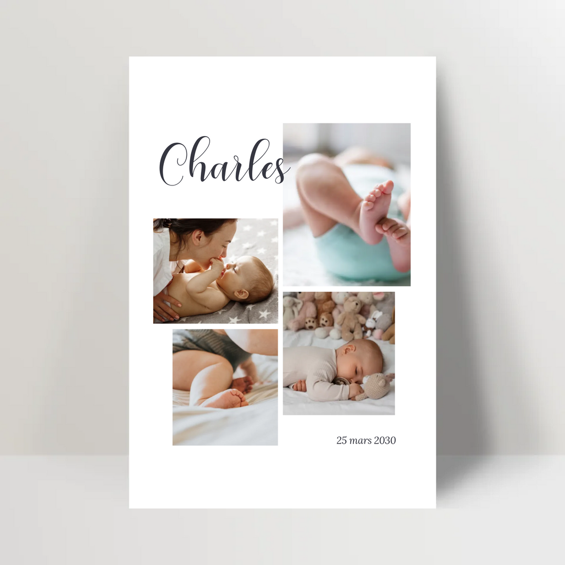 Faire-part naissance personnalisé - Collage photo