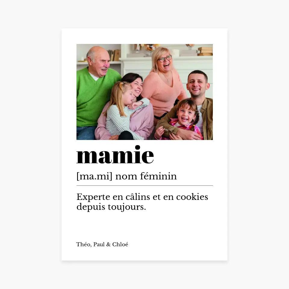 Affiche personnalisée définition mamie - cestfrancais.fr