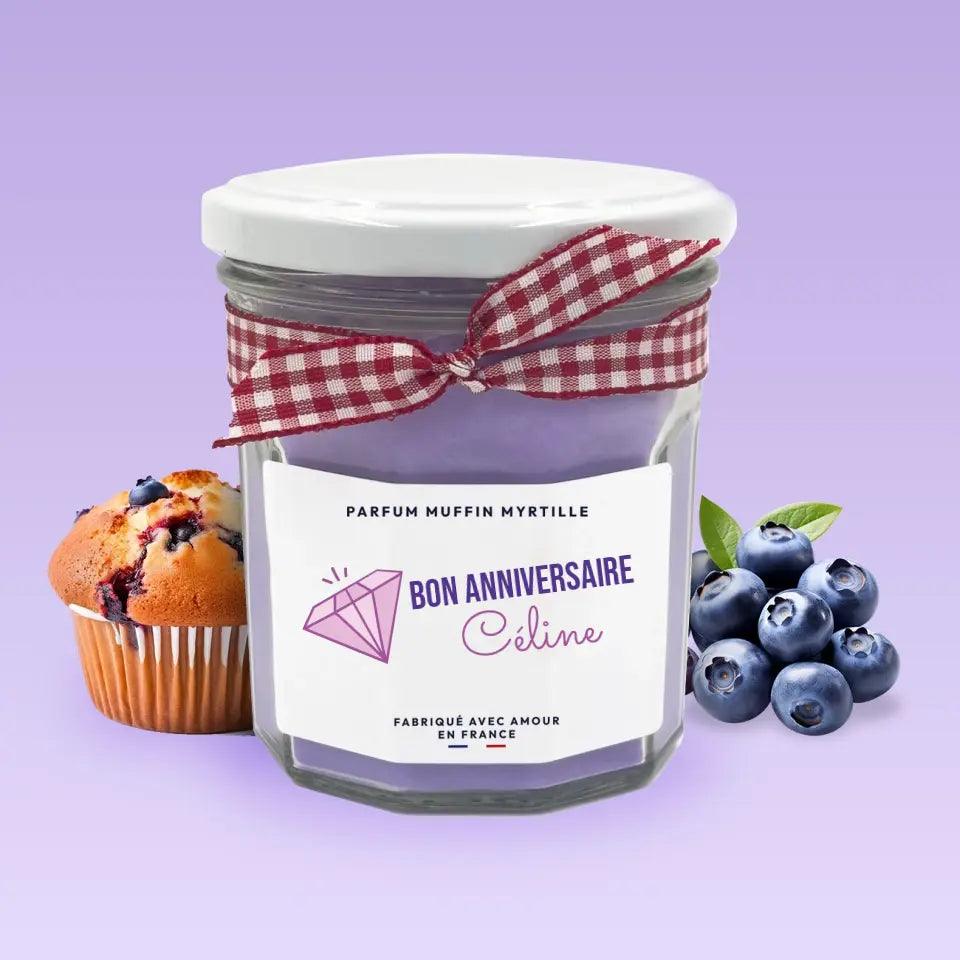 Bougie pot de confiture - Bon anniversaire 