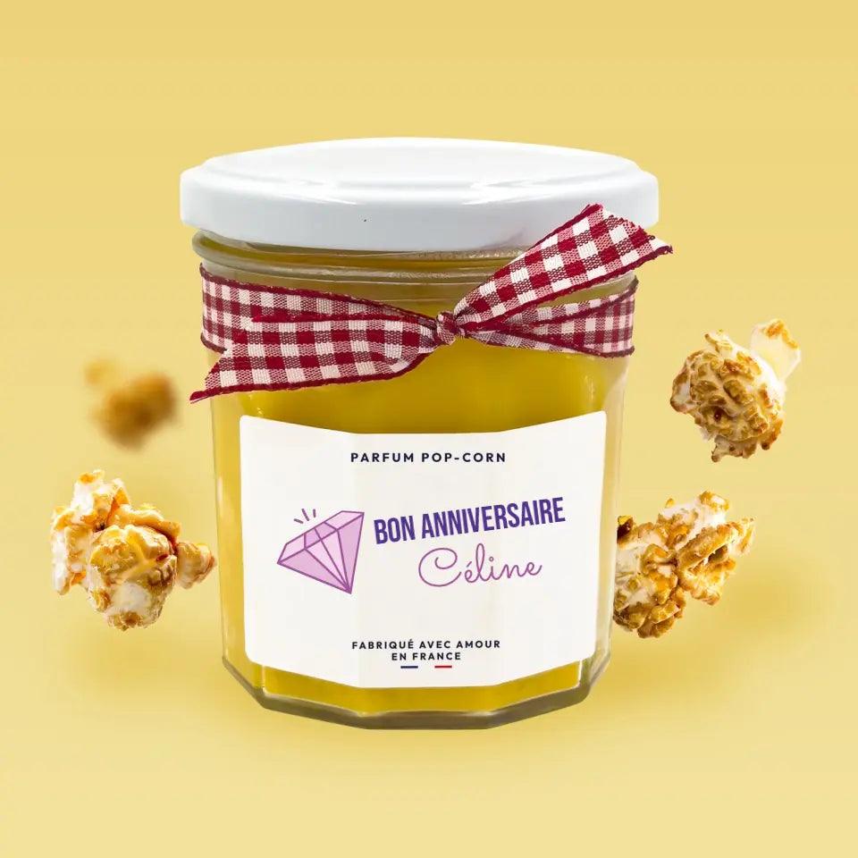 Bougie pot de confiture - Bon anniversaire 