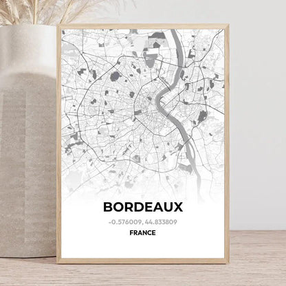 Affiche carte de Bordeaux - cestfrancais.fr