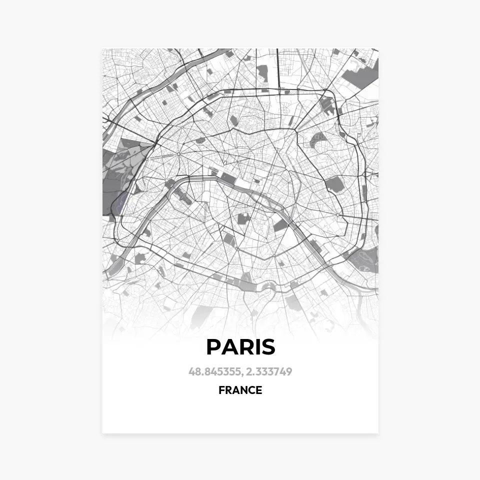 Affiche carte Paris - cestfrancais.fr