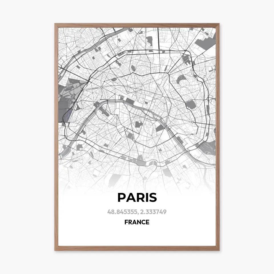 Affiche carte Paris - cestfrancais.fr