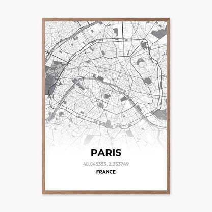 Affiche carte Paris - cestfrancais.fr