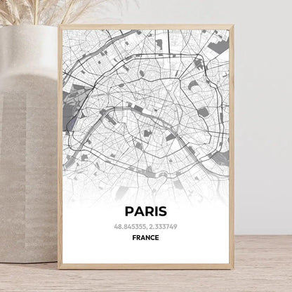 Affiche carte Paris - cestfrancais.fr