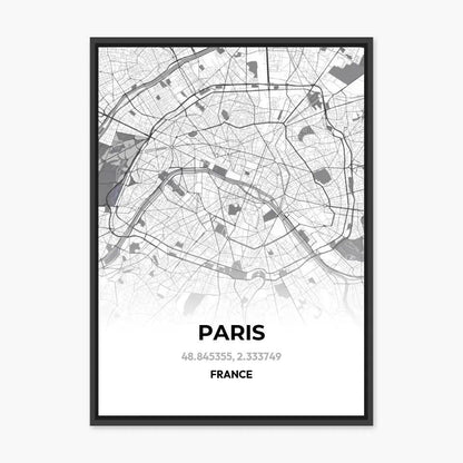 Affiche carte Paris - cestfrancais.fr