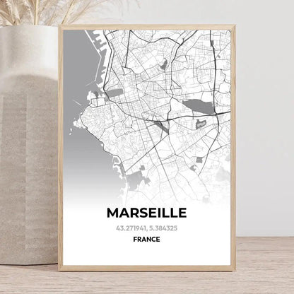 Affiche carte Marseille - cestfrancais.fr