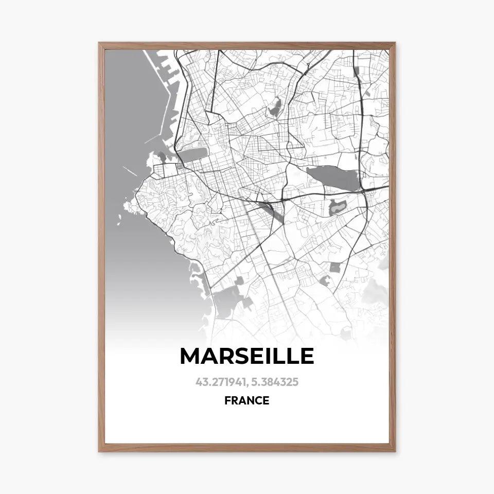 Affiche carte Marseille - cestfrancais.fr