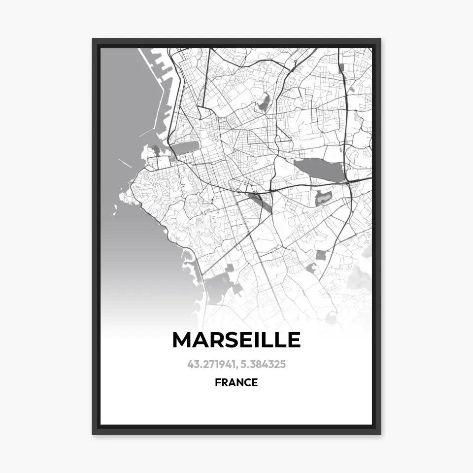 Affiche carte Marseille - cestfrancais.fr