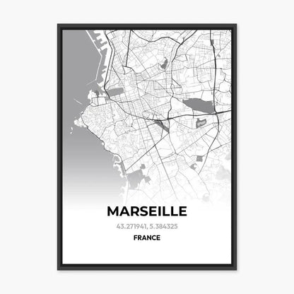 Affiche carte Marseille - cestfrancais.fr