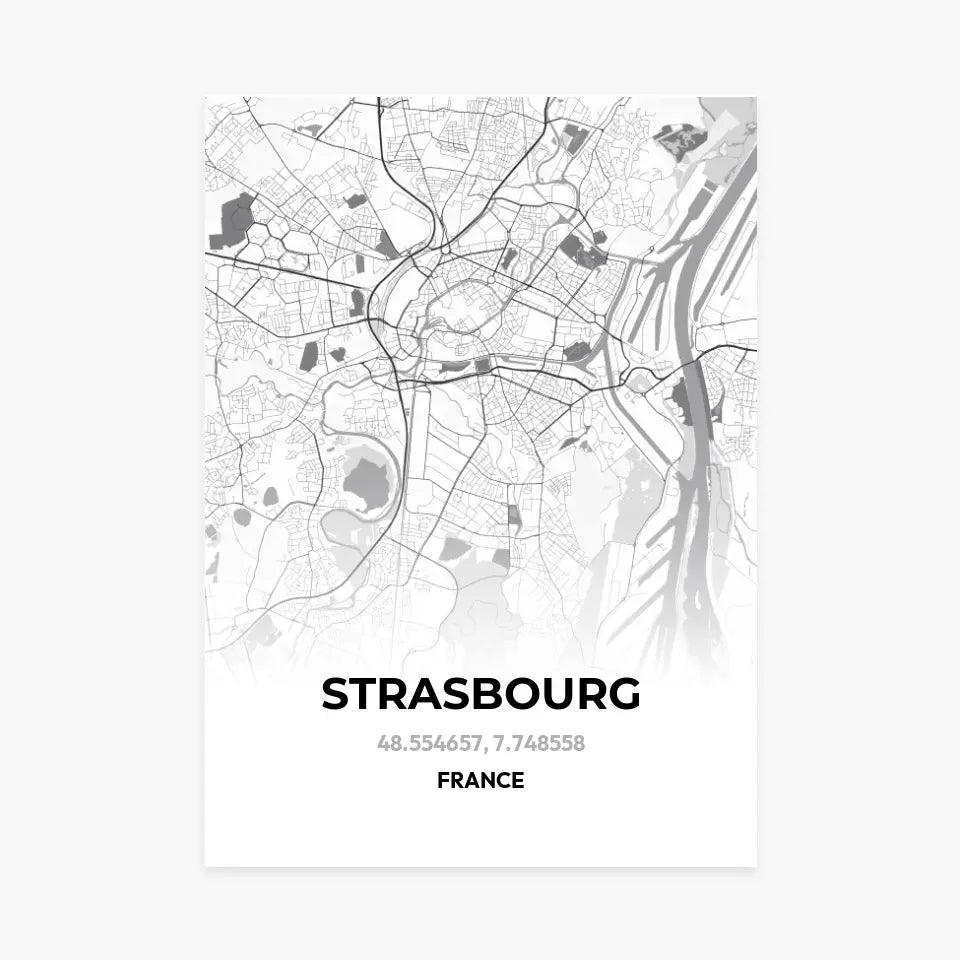 Affiche carte Strasbourg - cestfrancais.fr