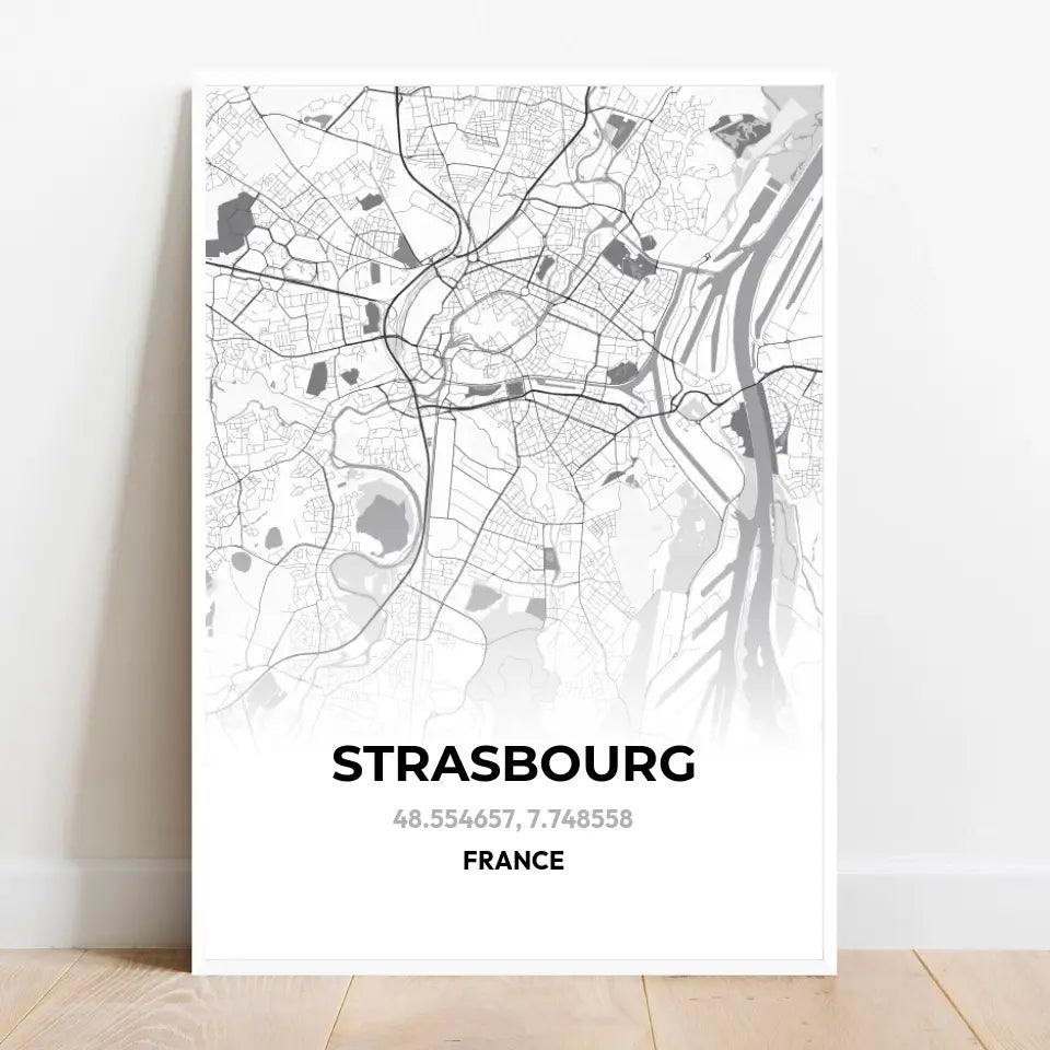 Affiche carte Strasbourg - cestfrancais.fr