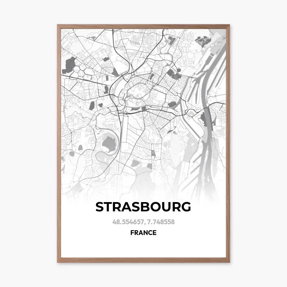 Affiche carte Strasbourg - cestfrancais.fr