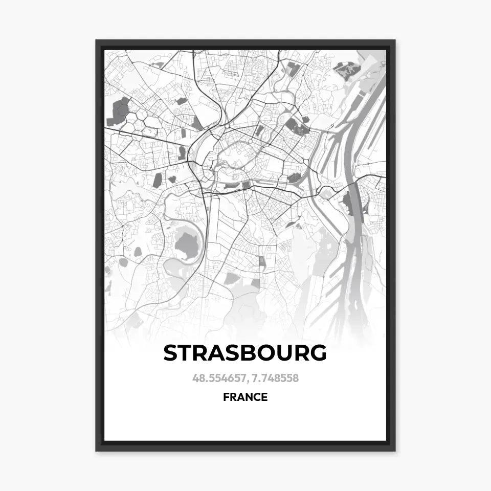 Affiche carte Strasbourg - cestfrancais.fr