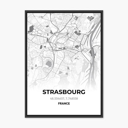 Affiche carte Strasbourg - cestfrancais.fr