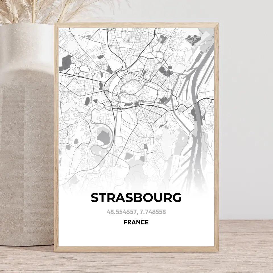 Affiche carte Strasbourg - cestfrancais.fr