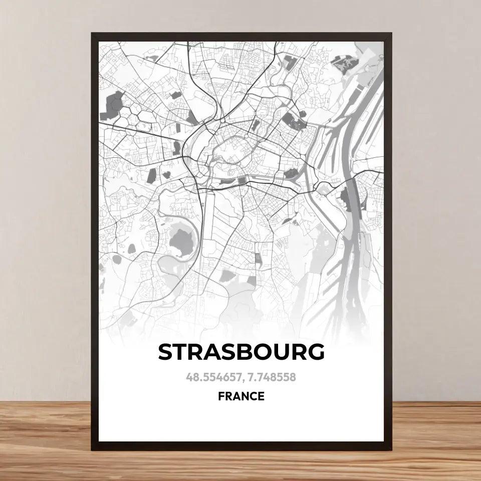 Affiche carte Strasbourg - cestfrancais.fr