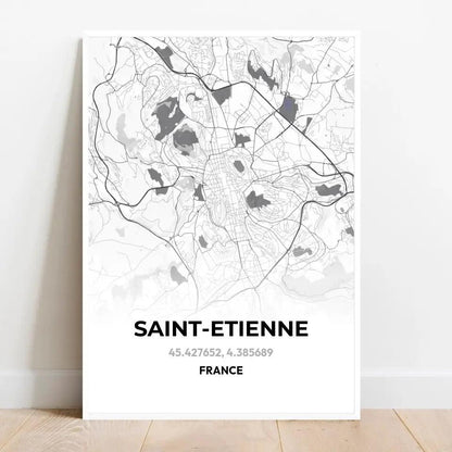 Affiche carte Saint-Etienne - cestfrancais.fr