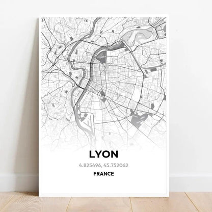 Affiche carte de Lyon - cestfrancais.fr