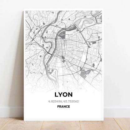 Affiche carte de Lyon