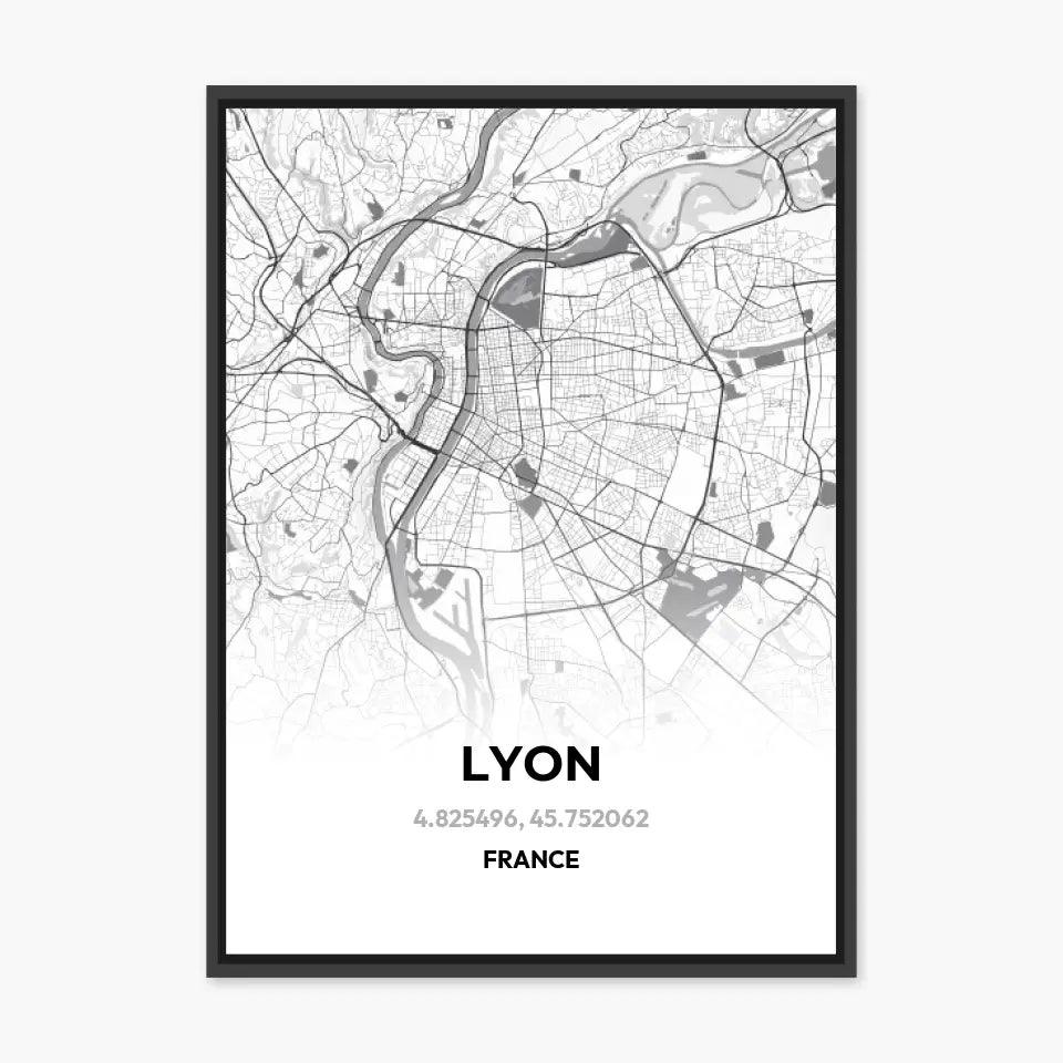 Affiche carte de Lyon - cestfrancais.fr