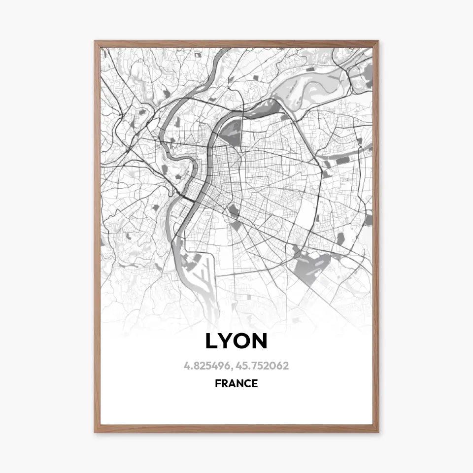 Affiche carte de Lyon - cestfrancais.fr