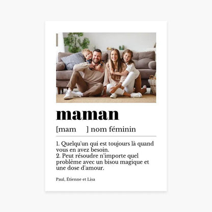 Affiche personnalisée définition maman - cestfrancais.fr