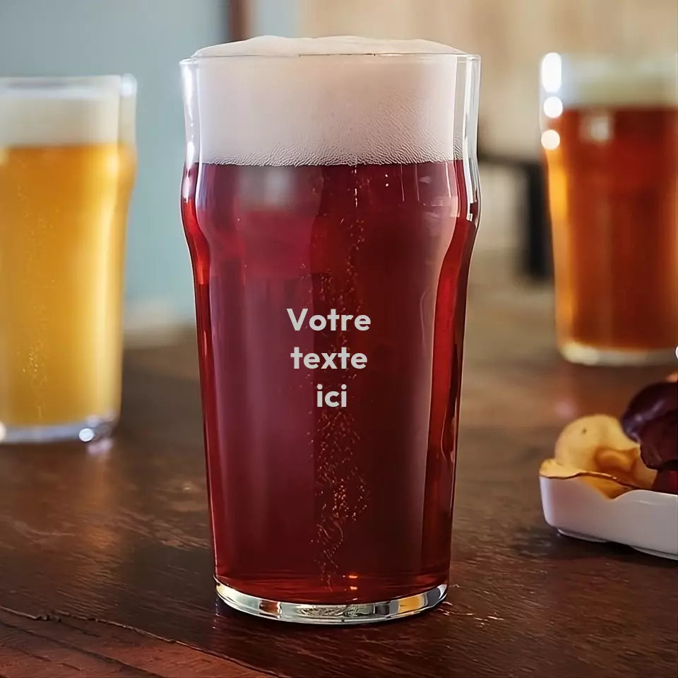 Verre à bière personnalisé - Texte personnalisé