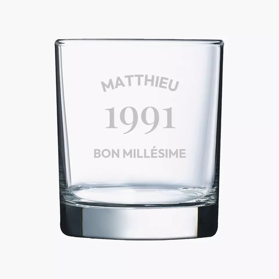 Verre à Whisky personnalisé - Bon millésime