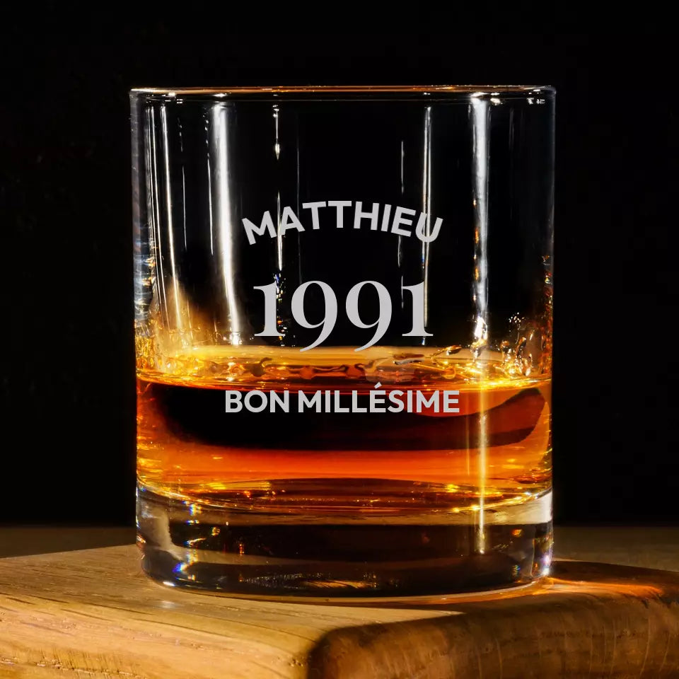 Verre à Whisky personnalisé - Bon millésime