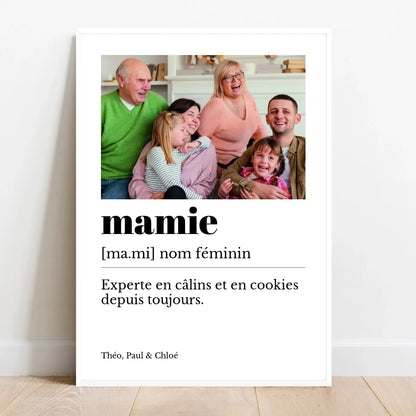 Affiche personnalisée définition mamie