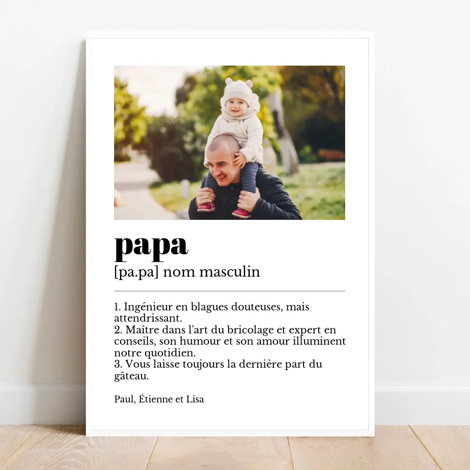 Affiche personnalisée définition papa